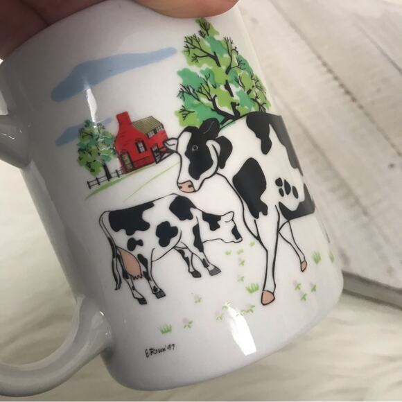 Vintage Farmhouse Cow Print Coffee Mug from 1997 - Picture 8 of 12